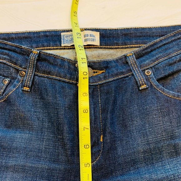 Levi's Signature Mid Rise Boot Cut Jeans Women 12 S/C (36x29.5) Stretch Dark NEW - Picture 12 of 12